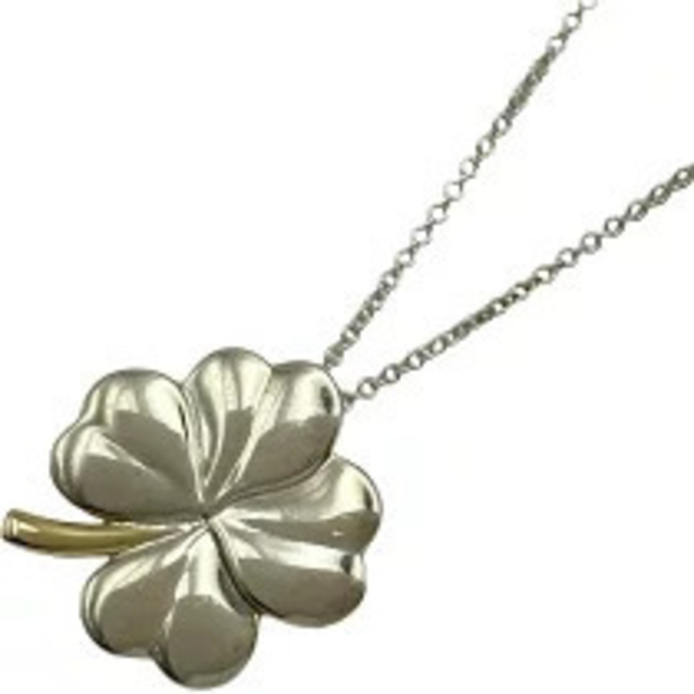 Tiffany Co Clover Necklace Gold Sterling Silver
